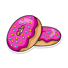 Delicious donut vector hand draw illustration