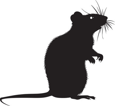 recommend clip art: rat silhouette vector black on white background,