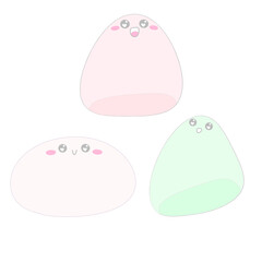 Cute Mochi Kawaii Mochi Emoji Illustration