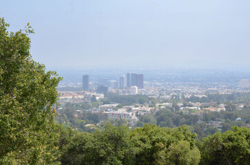 Fototapeta na wymiar Los Angeles in the Fog The Magic of City Contours