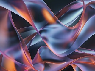Holo abstract 3d shapes, isolated on dark luxory background