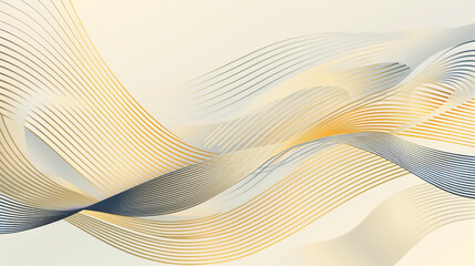 Modern white and gold abstract background. geometric wave line shape white gold background with...