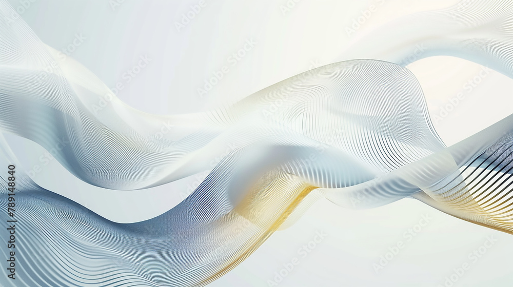 Poster abstract flowing wave lines design element for technology, science, modern concept.