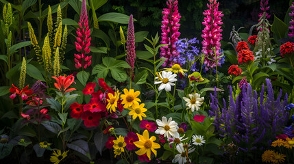 Perennial Plants in Full Bloom: A Rich Display of Nature's Enduring Beauty
