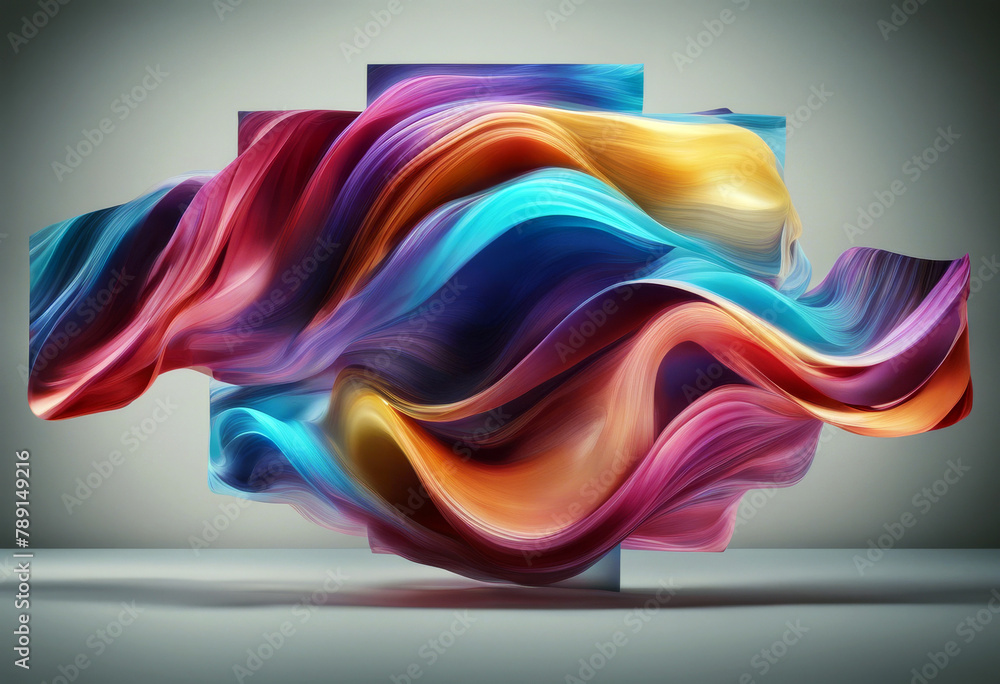 Poster render 3d dynamic color flow wave modern colored poster flowing background abstract colours colourfu