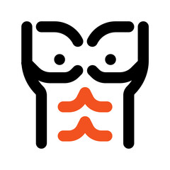 six pack outline color icon