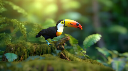 A Toco Toucan Perched, Nature's Palette on Display