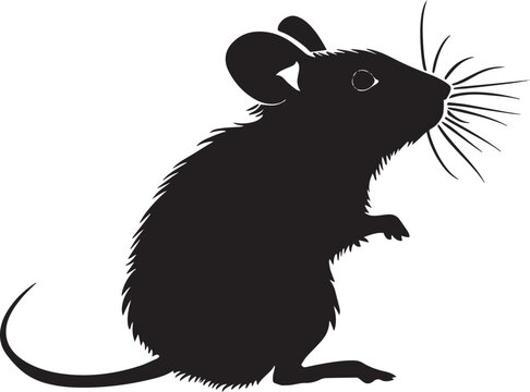 recommend clip art: mouse silhouette vector black on white background, clean, simple