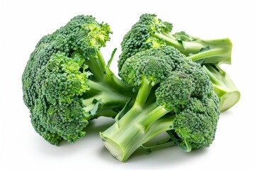 Fresh green broccoli isolated on white background