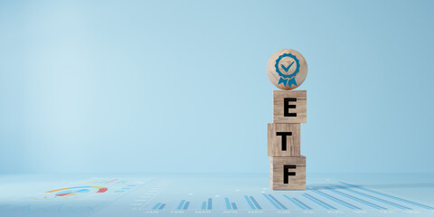 ETF Exchange-traded fund stock market trading investment financial concept.