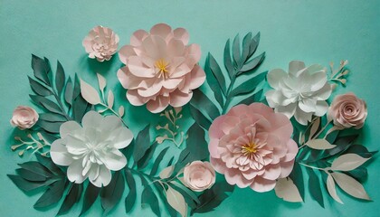 Paper flowers wallpaper background 