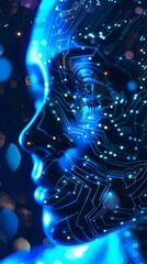 Glowing Digital Cyber Landscape of Artificial Intelligence Technology