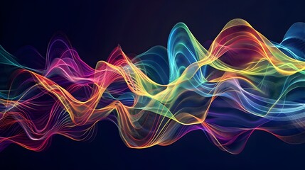 Vibrant Soundwave Visualization of Musical Composition in Fluid Digital Artwork