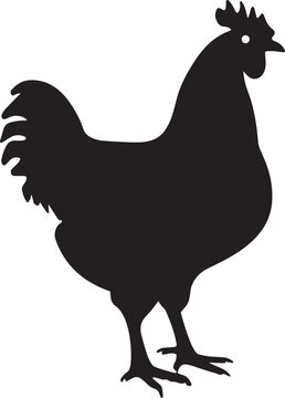 recommend clip art: chicken silhouette vector black on white background, clean, simple