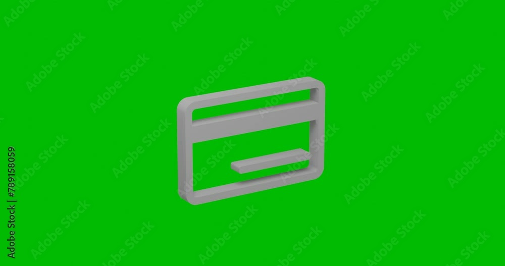 Poster animation of rotation of a white credit card symbol with shadow. simple and complex rotation. seamle