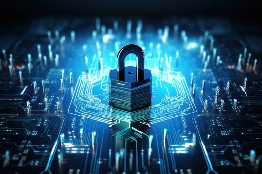 Abstract background of cyber security and internet safety in digital times.