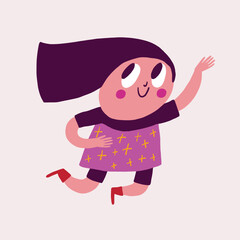 Happy people characther or Body positive movement with smiling women and have fun