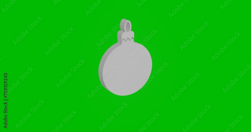 Poster animation of rotation of a white christmas tree toy with shadow. simple and complex rotation. seamle