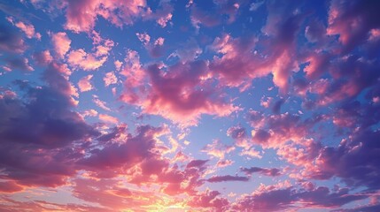 Fototapeta na wymiar Serene Sunset Sky purple colors