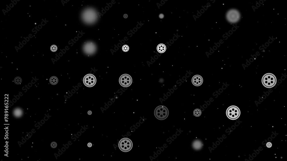 Poster template animation of evenly spaced optic cable symbols of different sizes and opacity. animation of