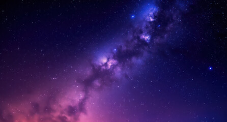 Starry sky, purple night scene, Milky Way galaxy, starry background, night view, distant stars...