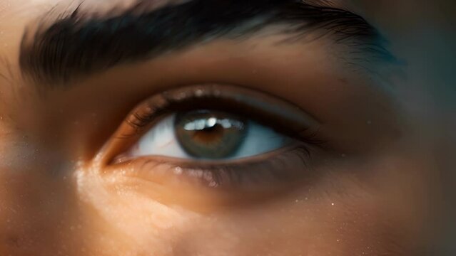 The brows are thick and slightly unkempt giving a rugged and wild appearance to the persons expression. .