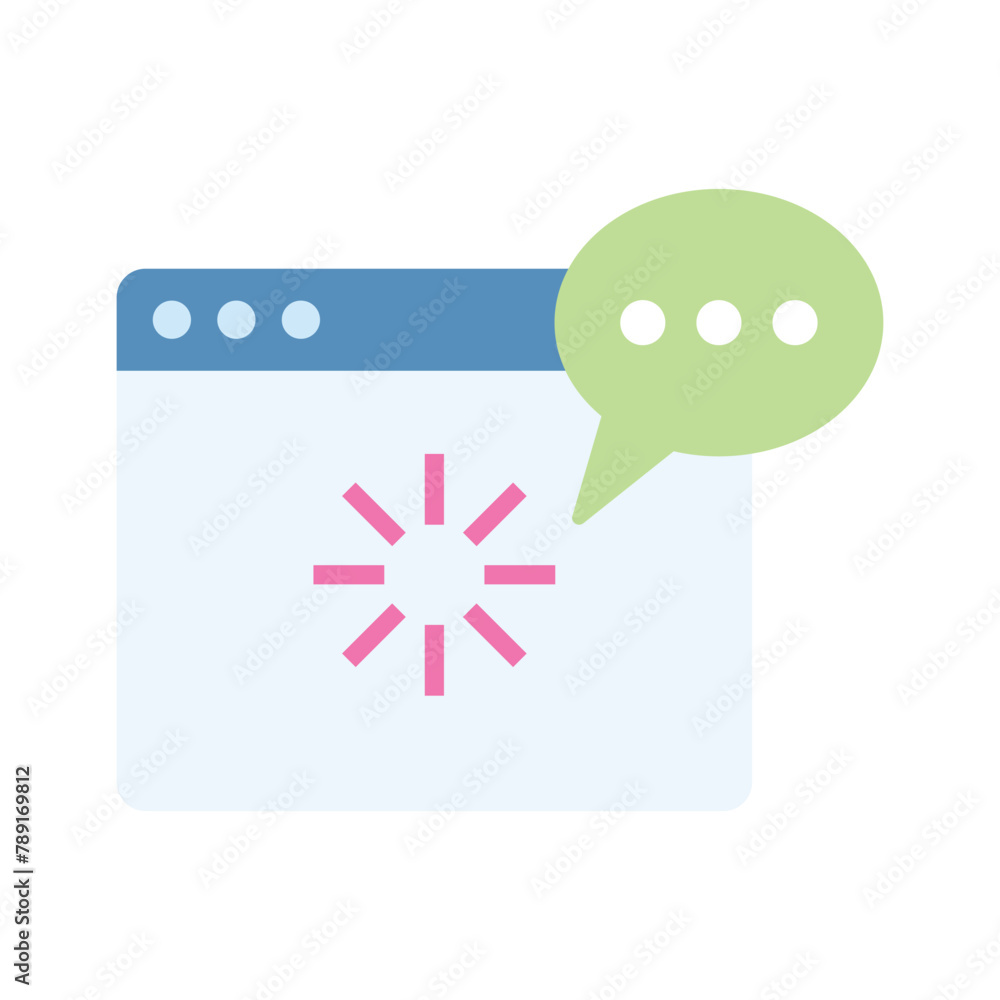 Poster load icon. loading system. frozen website. vector flat stock illustration