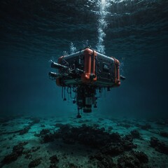 An Ai Roboot working under water.