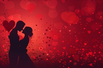 Enrich Your Romantic Settings with Our Valentine's Day Illustrations: Featuring Precious Moments, Bright Colors, and Emotional Connections - Perfect for Engagements and Celebrations. - obrazy, fototapety, plakaty