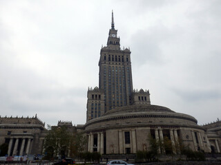 Warsaw, Poland. The Palace of Culture and Science (Polish: Pałac Kultury i Nauki) is a notable high-rise building in central Warsaw, Poland.  - obrazy, fototapety, plakaty