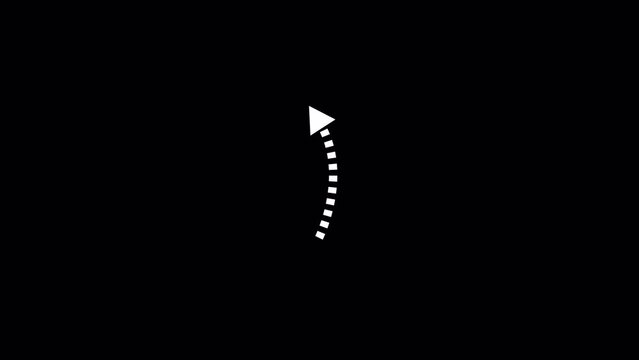 Dotted arrows animation on transparent background, Set of animated dotted arrows on alpha channel, Dotted arrow animation, Dotted animated arrow