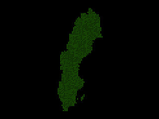 Fototapeta premium A sketching style of the map Sweden. An abstract image for a geographical design template. Image isolated on black background.
