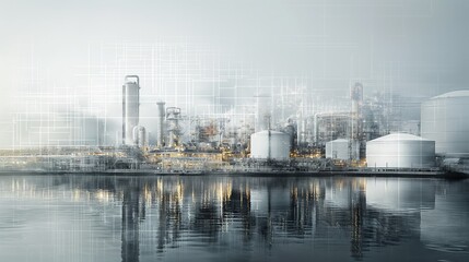 Industrial Powerhouse, Oil Refinery Plant in Action