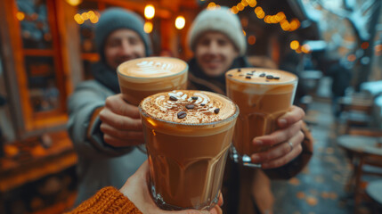 .a group of friends toasting coffee - 789174005