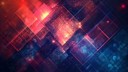 Abstract Neon Geometric Shapes Background