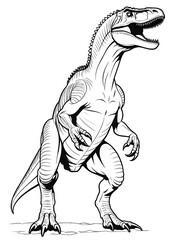 Fototapeta premium Allosaurus Dinosaur Art Coloring