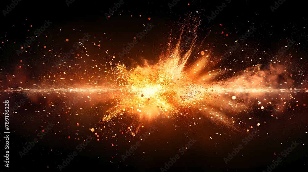 Poster powerful explosion of radiant light creating mesmerizing visual effect with deep contrast and captiv