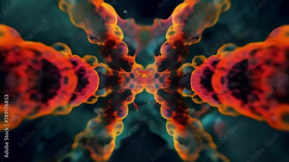 Poster a microscopic view of the cell membrane with its lipid bilayer arranged in a symmetric mirrorlike pa