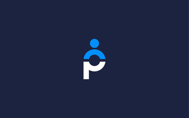 letter p with people logo icon design vector design template inspiration