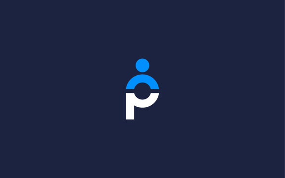 letter p with people logo icon design vector design template inspiration