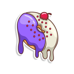 Delicious donut vector hand draw illustration