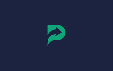 letter p with arrow logo icon design vector design template inspiration