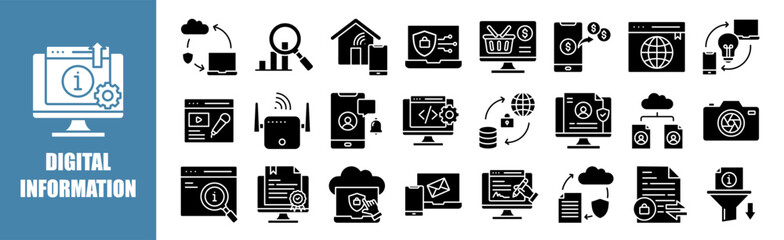 Fototapeta premium Digital Information set for design elements,technology, digital, information, data, network 
