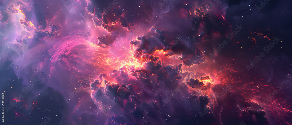 Wall mural stunning cosmic clouds in vibrant hues