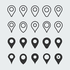 Location, address, place map pin icon template design set.