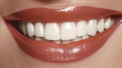 Beautiful white teeth and smiling face of a female