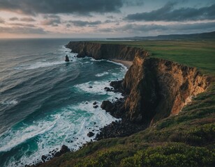 Coastal cliff overlooking the ocean
