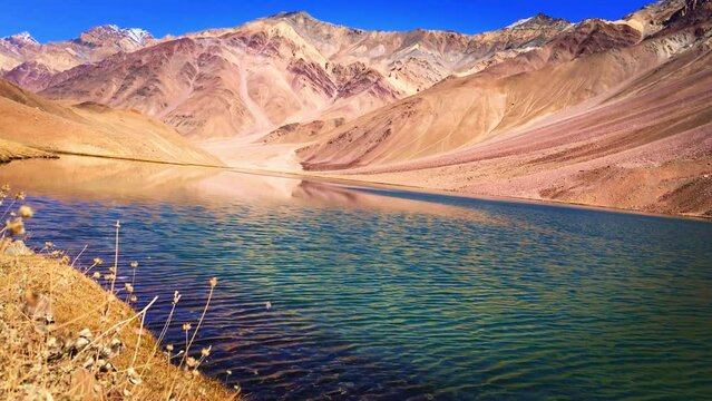 Chandrataal lake in Spiti Valley, Himachal Pradesh, India