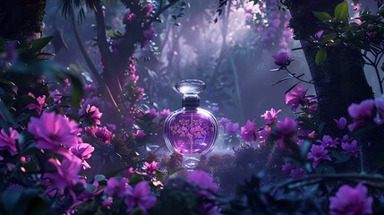 Luxe Perfume Bottle in Enchanted Twilight Scene