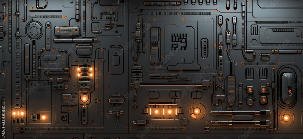 Poster detailed technical sci-fi electronics background..sci-fi inspired detailed electronic circuitry back